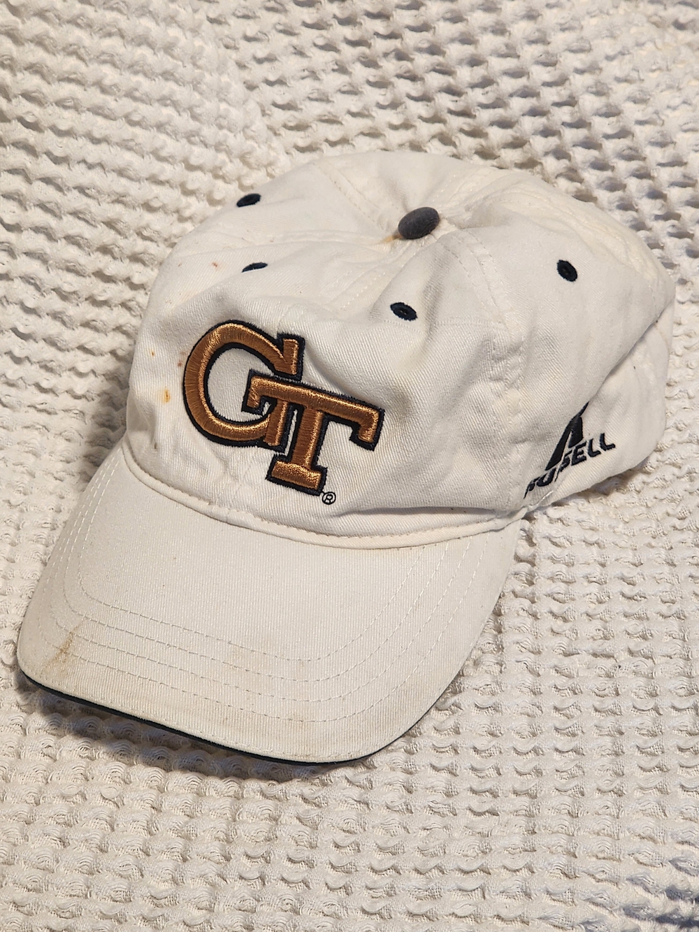 Georgia Tech White Embroidered 'GT' Logo Baseball Cap